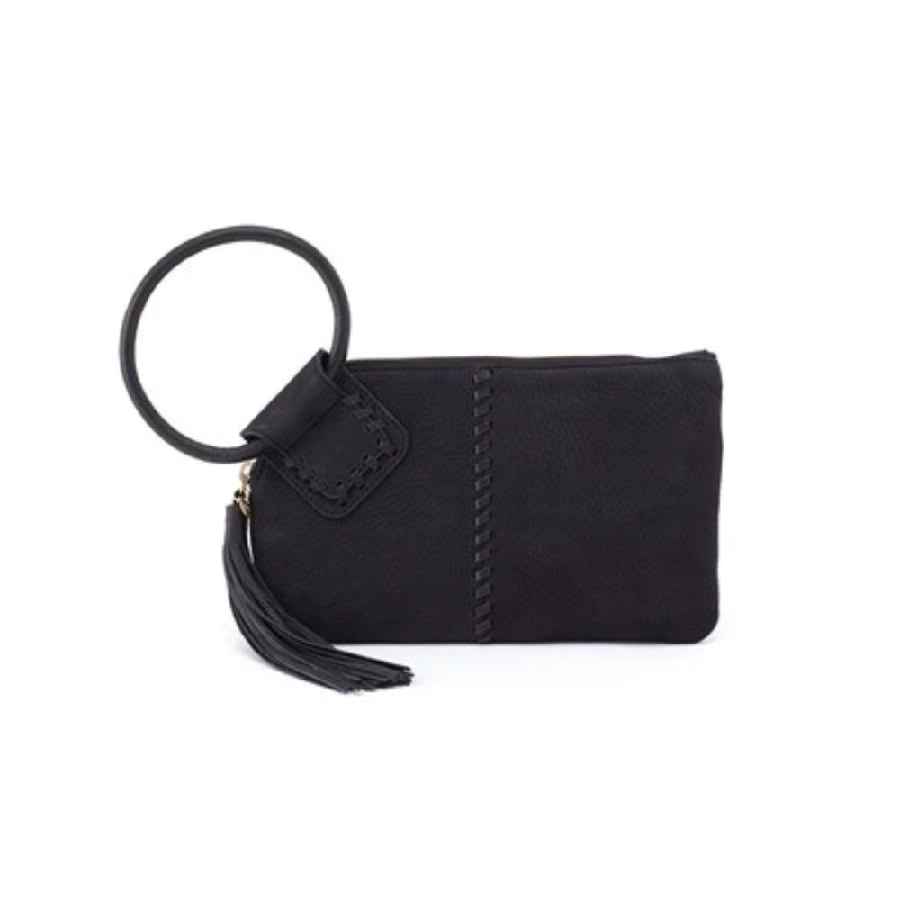 NEW HOBO Sable Wristlet with tassel, black